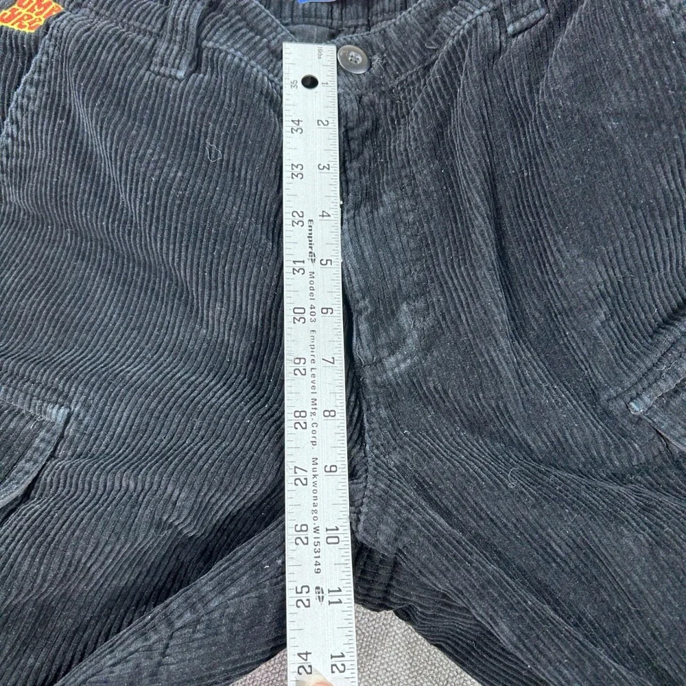 Empyre Corduroy Cargo Pants Mens 30 Black Good Skate Streetwear Utility Baggy